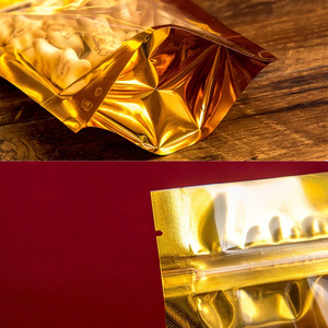 Vàng tái sử dụng đứng lên Zip khóa túi rõ ràng phía trước bao bì với cửa sổ trong suốt đục nhiều lớp aluminized túi cho thực phẩm - Product Image 4