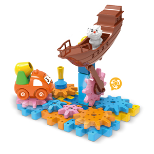2024 niños gran oferta 34 Uds Barco Pirata <span class=keywords><strong>dibujos</strong></span> <span class=keywords><strong>animados</strong></span> juego <span class=keywords><strong>de</strong></span> bloques <span class=keywords><strong>de</strong></span> engranajes juguete educativo DIY montaje engranaje giratorio juguete <span class=keywords><strong>de</strong></span> bloques <span class=keywords><strong>de</strong></span> construcción - Product Image 1