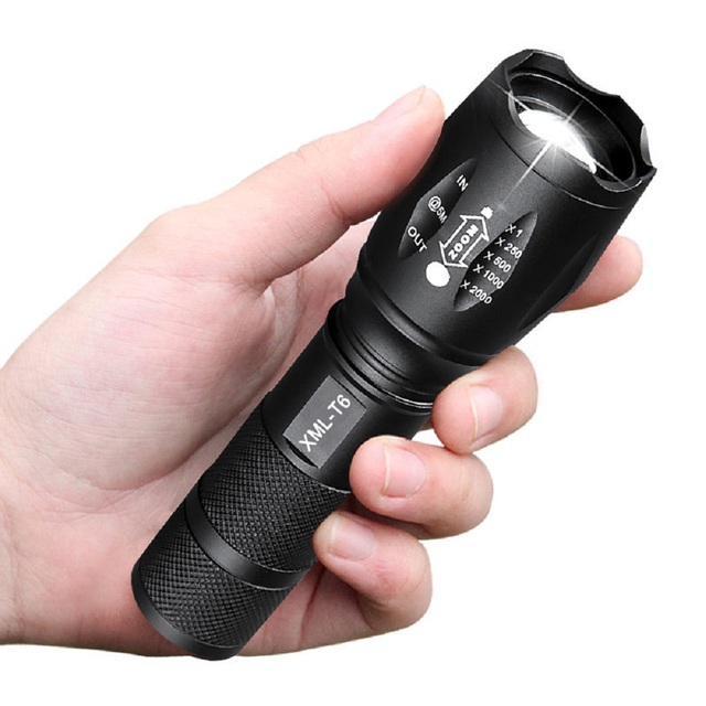 Waterproof rechargeable Black Aluminum Tactical Mini Flashlights Pocket Torch Light 10W Xml T6 Zoom Mini Led torch Flashlight