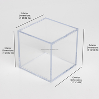 Golfball-Displaybox aus Kunststoff, transparenter Würfel, quadratischer, stapelbarer Halter