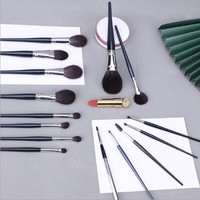15 pièces pinceaux de maquillage en cheveux naturels de haute qualité Xgf cheveux de chèvre ensemble de pinceaux de maquillage professionnel avec sac de marque privée