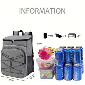 Large Capacity 15L Oxford Reusable Waterproof Classic <b>Cooler</b> <b>Backpack</b> Unisex Portable Office Insulated Lunch Bag Travel Picnic - Product Image 4