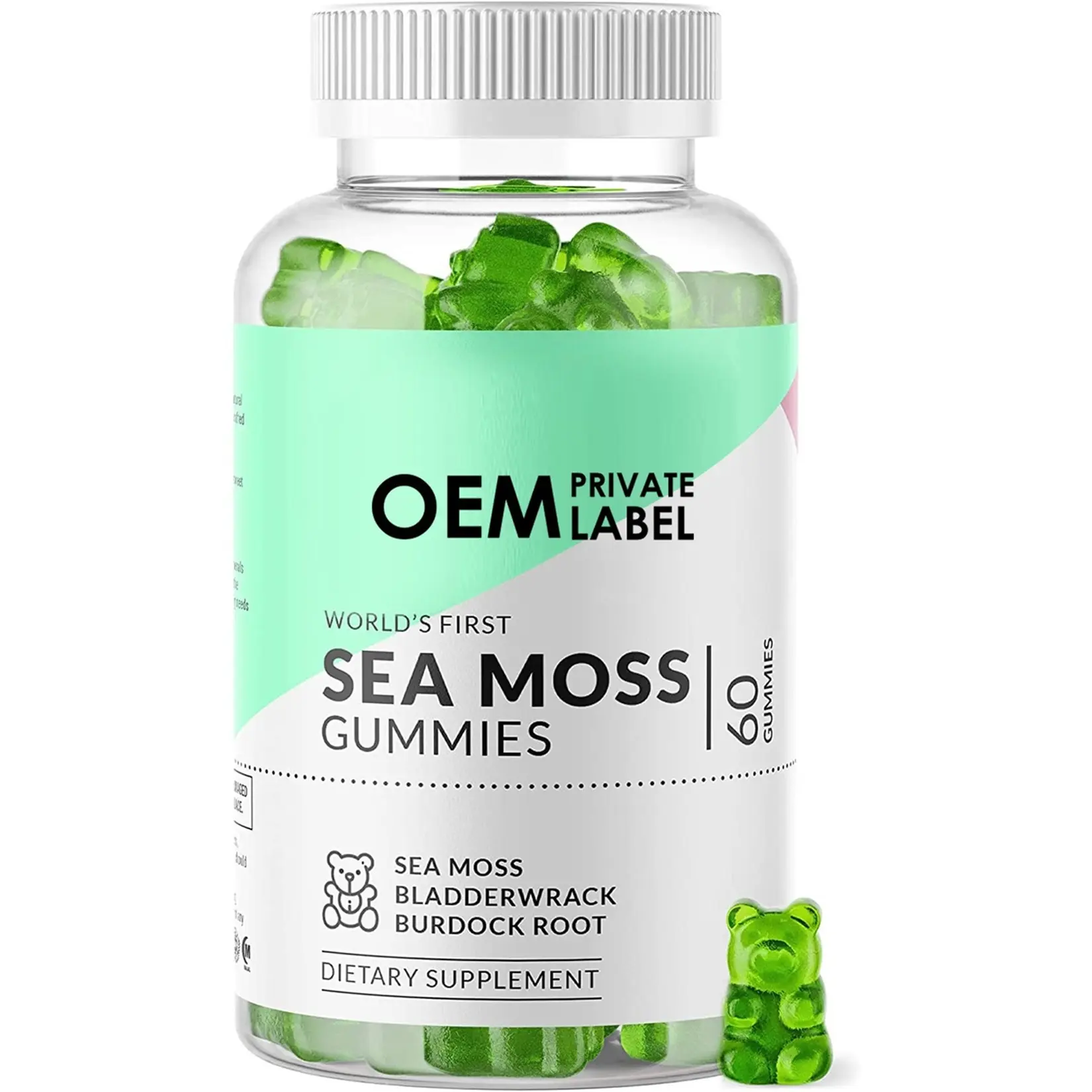 Versandfertig OEM Meeresmoos-Supplement Eigenmarke Seamoss Wildcrafted Irish Sea Moss Ölpulver Gel-Kapseln Kaugummi Hautpflege