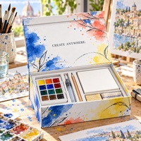 Boîte magnétique personnalisée pour l'art de l'aquarelle |   Emballage créatif rigide imprimé pour kit