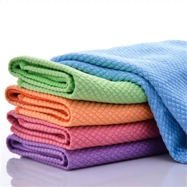 Household Lint Free Microfiber Fish Scale Cloth Polishing Cleaning Cloth Towel For Car Kitchen Glass