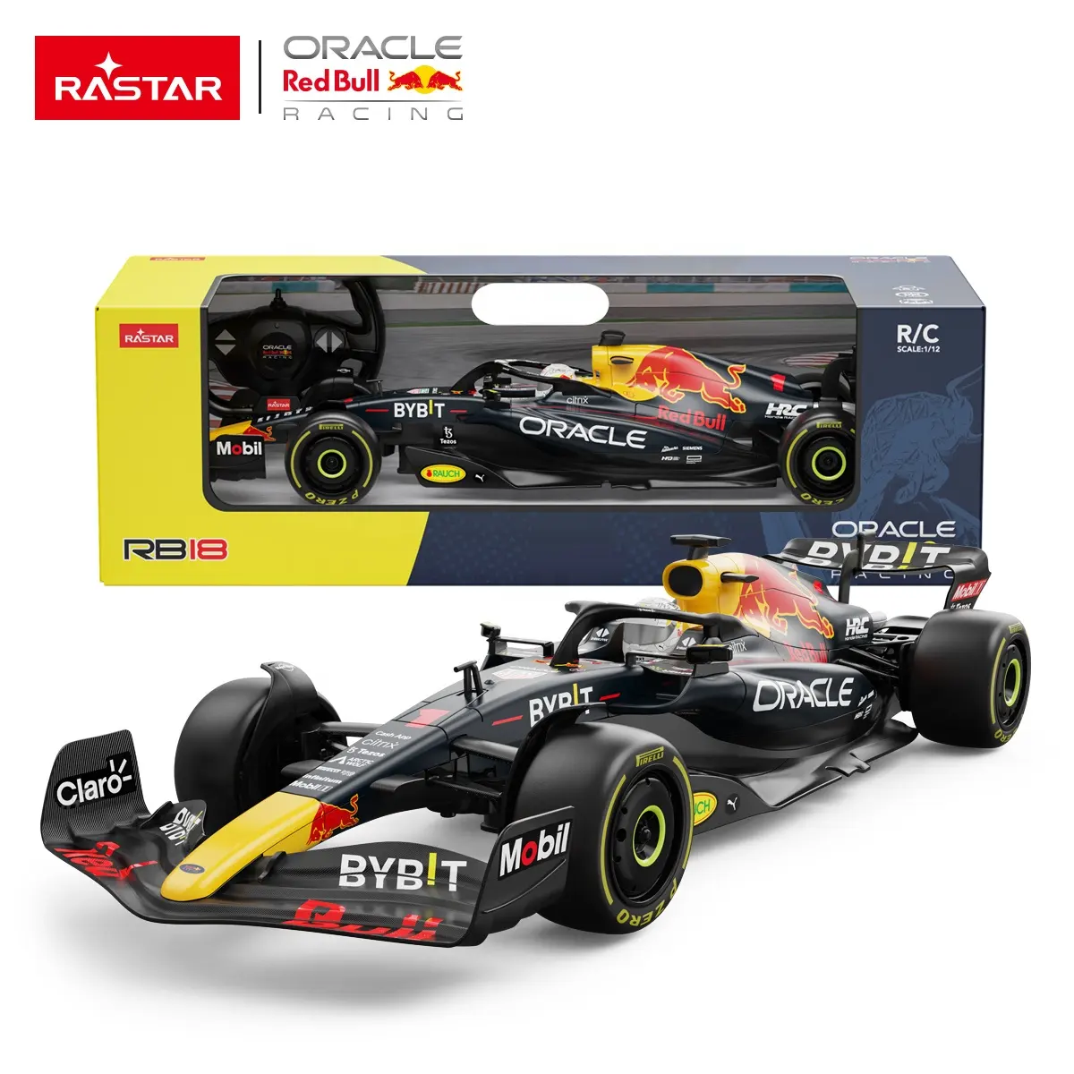 لعبة سيارة سباق F1 عالية السرعة من Rastar مع جهاز للتحكم عن بُعد لعبة للأطفال طراز RB18 مرخص لسيارة سباق Orakel Red Bull بمقياس 1:12