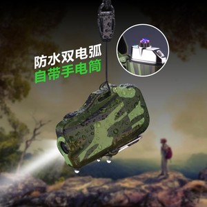 Multi Functional <b>Waterproof</b> Windproof USB Lighter Rechargeable Flashlight Portable Outdoor Camping Use Cartoon Design JT-F18 - Product Image 3