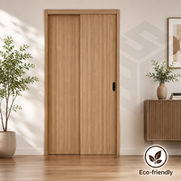 Porte coulissante moderne en PVC stratifié, glissement fluide, résistante à l'humidité et à la déformation, motif personnalisé pour la décoration de la maison, de l'hôtel et des armoires.
