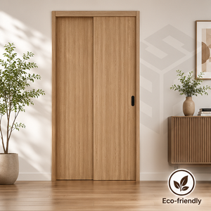 Porte coulissante moderne en PVC stratifié, glissement fluide, résistante à l'humidité et à la déformation, motif personnalisé pour la décoration de la maison, de l'hôtel et des armoires. - Product Image 1