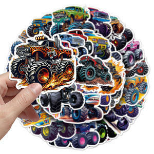 Pegatinas de camión monstruo frescas y de moda de dibujos animados creativos de fábrica de 50 piezas <span class=keywords><strong>para</strong></span> scooters y coches - Product Image 6