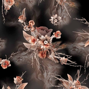 New mô hình hoa in vải polyester cảm ứng mềm mại voan <span class=keywords><strong>Crepe</strong></span> tình yêu thiết kế cho áo sơ mi surcoat ngắn đáng yêu váy vải - Product Image 3