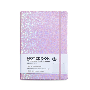Cuaderno A5 con cubierta de cuero PU brillante, con páginas rayadas, para uso en oficina/escuela, agenda, diario, planificador, para regalo. - Product Image 1