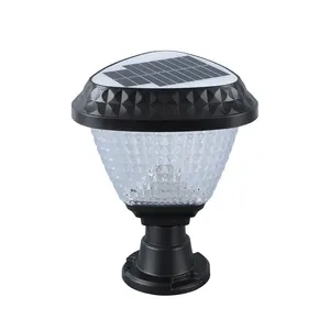 Nieuwe Led Hot Selling Vierkante Solar Pillar Lamp Afstandsbediening 3 Kleuren Rgb Verwisselbaar Water [Dak Led Solar Tuin Verlichting