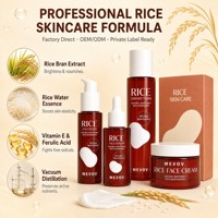 Coffret de Soins Visage au Riz Marque Blanche : Savon Éclaircissant, Tonique, Crème Visage, Sérum et Crème Contour des Yeux Correcteur Anti-Taches