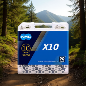 Cadena de Bicicleta KMC X10 de 10 Velocidades, Cadena de Acero para MTB, Rendimiento de Cambio Superior, 116 Eslabones, Embalaje en Caja de Plástico - Product Image 2