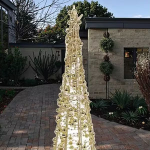 Nhà Máy Bán Vàng Dây Kim Loại Lấp Lánh Trang Trí <span class=keywords><strong>Cone</strong></span> Cây Cắm/Pin Giáng Sinh LED Ánh Sáng Cây Cho Kỳ Nghỉ Trang Trí Nội Thất - Product Image 6