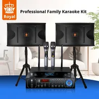 Set Audio Permintaan Lagu KTV Rumahan untuk Speaker Karaoke TV Pintar dengan Material Kayu, Speaker 10 inci untuk Koneksi 3.5mm