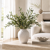 Premium Kunstmatige Olijfboomtakken Kunstplanten Stengels Met Vruchten voor Vaasvulling Huis Bruiloft Decoratie Groothandel Zijden Planten