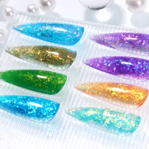 2024 uzatma tırnak jeli Glitter 16 renk akrilik hızlı BuilderGel lehçe Nail Art vernikler DIY tasarım manikür 15g kendini leveing