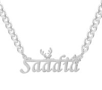 Colliers personnalisés pour femmes, plaqués or, en acier inoxydable, avec lettres florales, bijoux personnalisés pour femmes