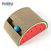 Nouvelle griffoir pour chat à 2 niveaux en carton ondulé recyclé, durable et écologique, au design moderne et grand format pastèque, jouet pour chat