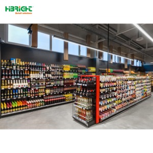 Étagères de supermarché robustes noires, rayonnages métalliques double face pour l'affichage en magasin, pour les épiceries - Product Image 5