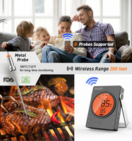 Termometer Oven daging jarak jauh Bluetooth Digital LCD hypersnes PRO-01 terbaik untuk memasak bahan plastik