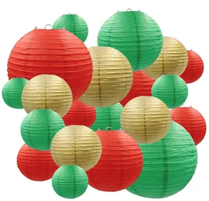 [I AM YOUR FANS]Christmas Decorative Colorful Lanterns Hanging Chinese Paper Lanterns for Holiday and Celebration