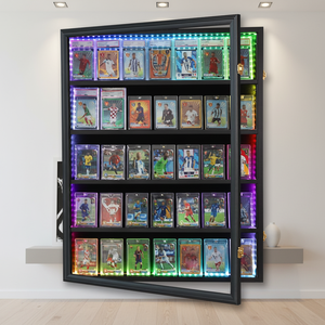 2026 Cadre <span class=keywords><strong>photo</strong></span> de bureau artisanal de style classique, écologique, avec motifs floraux et animaux, 35 cartes classées, vitrine d'affichage verrouillable à LED télécommandée, en gros - Product Image 1