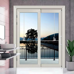 Hiện đại ngoài trời bên ngoài hai Bảng điều khiển nhôm PD/PT đôi lá gấp Swing cửa hoàn thành phía trước nhập cửa trượt trang trí - Product Image 4