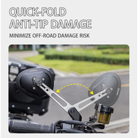Rétroviseur de moto SMNU avec base de fixation à rotule extensible, rétroviseur de guidon hydrophobe en alliage d'aluminium pour moto