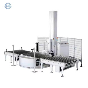 Completamente automatico con erogatore di fogli completamente automatico Stretch Wrapping pellicola avvolgente macchina di copertura con trasportatore - Product Image 2