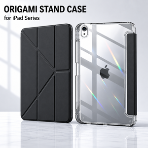 Custodia all'ingrosso per <span class=keywords><strong>iPad</strong></span> Origami <span class=keywords><strong>con</strong></span> porta matita per <span class=keywords><strong>iPad</strong></span> <span class=keywords><strong>Pro</strong></span> 11 13 M4 Air 6 10.9 10.2, cover magnetica Y-Fold <span class=keywords><strong>con</strong></span> retro trasparente - Product Image 1