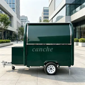 Carrito de Comida Móvil Estándar Europeo, Remolque de Comida para Pizza y Aperitivos, Mini, Verde, para Negocios - Product Image 1