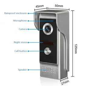 Monitor luar ruangan Real-time dan bel pintu anti air, bel pintu pintu Video, bel pintu satu tombol membuka kunci