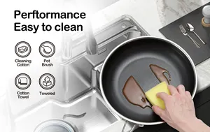 32cm Três-camadas de aço inoxidável Non Stick Revestimento Frigideiras Hexclad Panelas