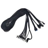 Câble de panneau frontal pour boîtier PC, double USB 3.0 + Type-C + double USB 2.0, audio HD, micro, connexion avant de la carte mère