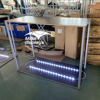 Table d'exposition pliable portable personnalisée pour la publicité en salon professionnel, comptoir d'événement et présentoir de rayonnage
