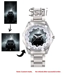 <span class=keywords><strong>Orologio</strong></span> al quarzo personalizzabile con fascia in acciaio da uomo con quadrante prepotente e modello stampato alla moda un pezzo minimo ordine - Product Image 2