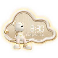 Salle à manger peinture décorative avec horloge ours violent dessin animé lumière LED mur Art fond tenture murale peinture créative