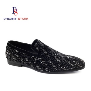 Chaussures habillées pour hommes en cuir véritable de haute qualité, confortables, à enfiler, avec logo personnalisé, design diamant DIY, faites à la main, tendance, de marque originale - Product Image 1