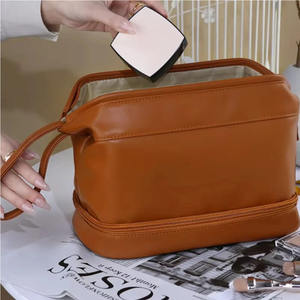 Trousse de Maquillage et de Toilette Portable Double Couche à Fermeture Éclair Grande Capacité pour Voyage – Vente en Gros - Product Image 6