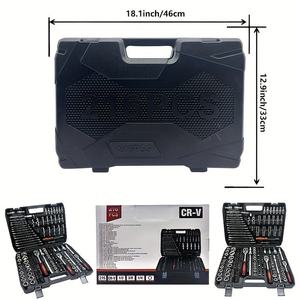 Juego <span class=keywords><strong>de</strong></span> Herramientas Profesional para Reparación <span class=keywords><strong>de</strong></span> Automóviles <span class=keywords><strong>de</strong></span> 216 Piezas con Llaves <span class=keywords><strong>de</strong></span> Trinquete <span class=keywords><strong>de</strong></span> Acero con Alto Contenido <span class=keywords><strong>de</strong></span> Carbono, Destornilladores <span class=keywords><strong>de</strong></span> Vaso para Coche, Cultivador y Estuche Rígido - Product Image 3