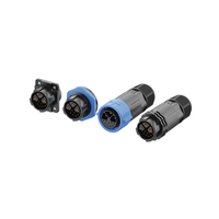 Connecteur d'alimentation étanche IP67 à 10 broches, prise droite, prise de panneau en plastique à souder/pour circuits imprimés