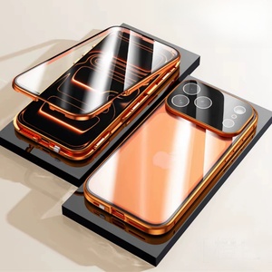 เคสโทรศัพท์แม่เหล็กพร้อมกระจกนิรภัย HD ป้องกันเลนส์กล้องแบบใสสองด้าน สำหรับ iPhone 17 16 15 14 13 Pro Max - Product Image 1