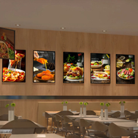 Publicité led restaurant solide restauration rapide menu panneau signes affiche mince Ultra mince boîte à lumière affichage boîte à lumière signe