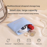 Tas Penyimpanan Shrapnel, Kotak Headphone Berkabel Terbuka, Dompet Koin PU, Dompet Mini, Tas Kosmetik Lipstik Modern