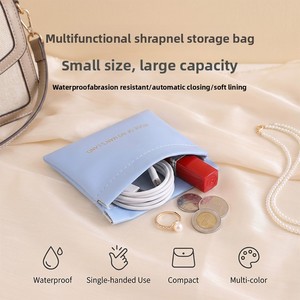 Bolsa de Almacenamiento para Cascos, Estuche para Auriculares <span class=keywords><strong>con</strong></span> Cable, Monedero de PU, <span class=keywords><strong>Mini</strong></span> Cartera, Bolsa para Cosméticos y Lápiz Labial, Moderna - Product Image 4
