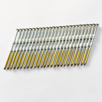 Clou décoratif en acier, diamètre 2,87-5,1 mm, longueur 2-8 pouces, clou oblique à 21 degrés pour pistolet de pose, finition zinc, revêtement doré