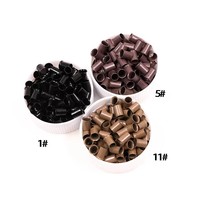 1000 piezas de microperlas de cobre de 3.4 mm * 6 mm para herramientas de extensión de cabello con punta I de 1g, microperlas para extensiones de cabello con punta I